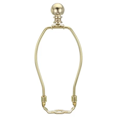 1 Set 6.5 Inch Lamp Harp Kit with Finial Lamp Shade Bracket Holder Gold Tone - Image 1 of 4