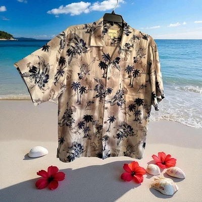 Joseph & Feiss Button Shirt 100% Silk Mens L Multicolor Floral Hawaiian Luau - Image 1 of 4