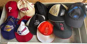 10 Hat Collection Lot NBA NCAA Vintage Starter. MLB All Late 1990s Early 2000s - Picture 1 of 6