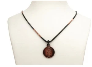 Shree Vishnu Yantra Copper Locket In Copper Chain Large - Picture 1 of 3