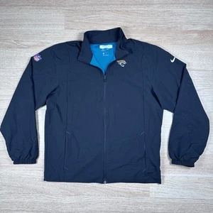 Nike On Field Jacksonville Jaguars Full Zip Windbreaker Jacket Mens Medium Black - Picture 1 of 12