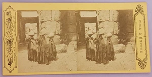 RARE 1860s Egypt Cairo P Sebah Arabs People Middle Eastern Stereoview Photo - Picture 1 of 2