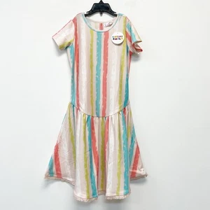 Dot Dot Smile Girls Rainbow Striped Flapper Ruffle Hem Dress Size 7 - Picture 1 of 4
