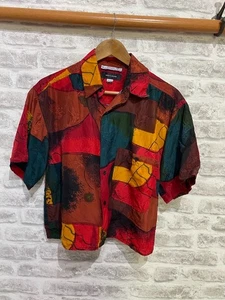 Vintage mans silk shirt customised (button missing) crop M chest 42" L 19" PB98 - Picture 1 of 6