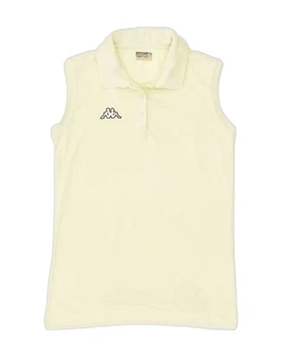 KAPPA Womens Sleeveless Polo Shirt UK 14 Medium White Cotton AM07 - Image 1 of 3