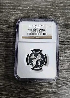 2009 S SILVER 25C - GUAM NGC PF 70 ULTRA CAMEO - Image 1 of 2