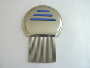 New Blue Metal Head Lice Nit Comb Stainless Steel - Picture 1 of 3