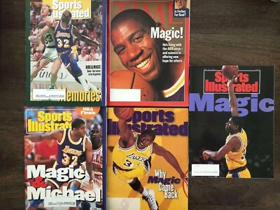 MAGIC JOHNSON Magazine Set (5) - Sports Illustrated and Time Magazine (1991-96) - Image 1 of 4