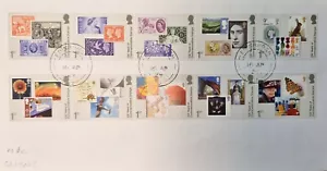 GB 2024 Comm Set sehr fein gebrauchte Gedenkmarken 100 Briefmarken auf Umschlag - Bild 1 von 3