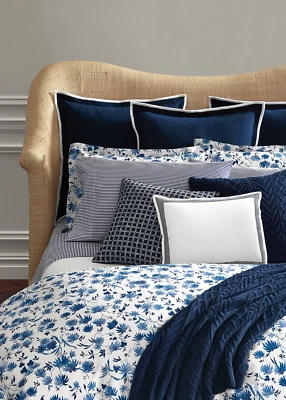 NEW Ralph Lauren Adelaide Floral Duvet Cover Blue White Cotton Full Quee $400 - Image 1 of 4