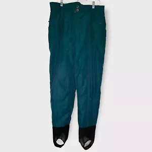 Vintage Nordica Sportsystem High Waist Ski/Snow Pants Women Size 12 Teal/Green - Picture 1 of 12