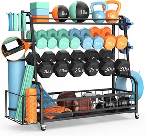 Rastrelliera Manubri Rack Porta Dischi Pesi Manubri per Palestra Casa 3 livelli - Foto 1 di 4