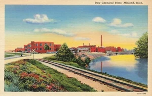 Dow Chemiewerk Midland MI Michigan c1930 Postkarte 447 - Bild 1 von 2