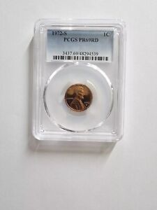  1972 S PCGS PR69 RD LINCOLN MEMORIAL PENNY 1C S MINT CLAD COIN 