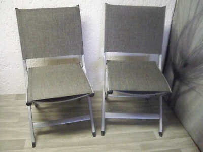 Outdoor-Stuhl-Set 2 x  Klappstuhl Solido eisengrau - Alu mit Textilene - Bild 1 von 4