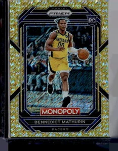 2022-23 Panini Prizm Monopoly #36 Bennedict Mathurin Gold Money Shimmer #/500 - Imagen 1 de 2