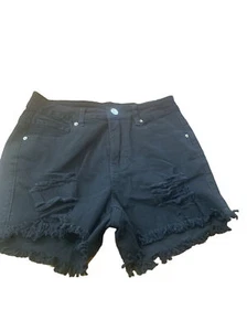 New Cowex Distressed Shorts Black Shorts Size Small Stretch - Picture 1 of 7