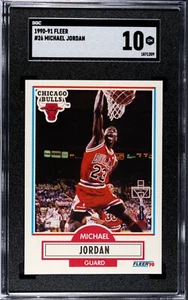 Michael Jordan 1990 Fleer Basketball #26 Chicago Bulls HOF SGC 10 GEM MINT - Picture 1 of 3