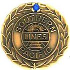 Southern Pacific"10 year service Pin" Price in one service pin, 1 blue stone 