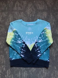 Justice Girl Tie Dye Fleece Lined  Sweatshirt Size 7-8 - Picture 1 of 4