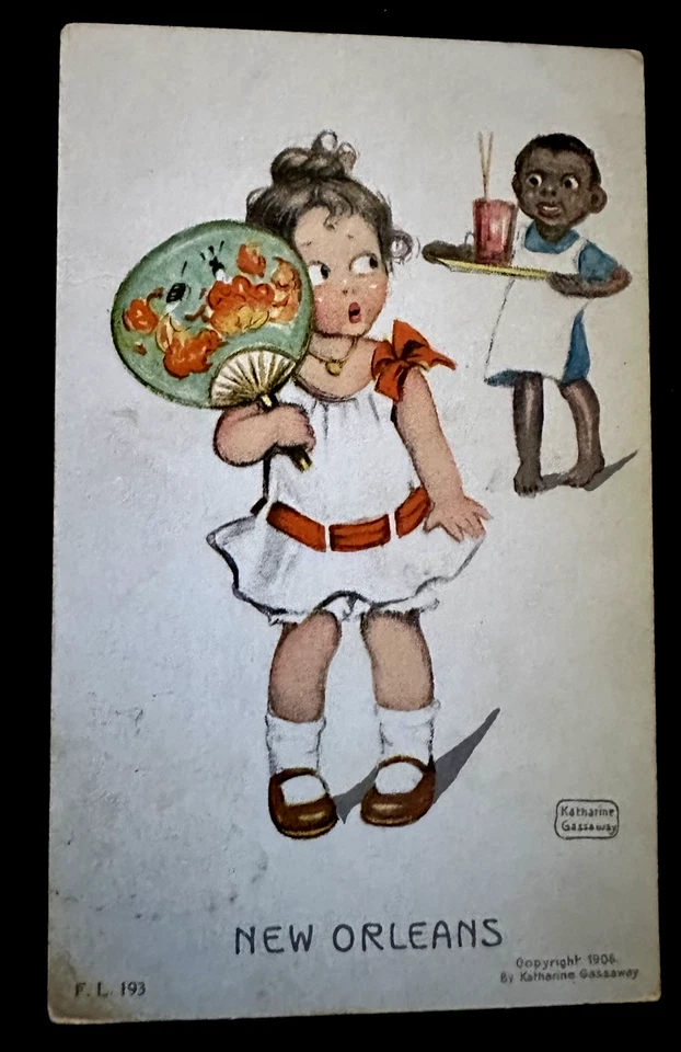 1906 Antique New Orleans LA~ Postcard~Children~A/ Signed Katharine Gassaway~d225 - Image 1 of 2