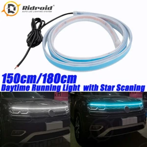 150cm/ 180cm LED Daytime Running Light Strip Flexible Dynamic Car LED Hood Light - Picture 1 of 24