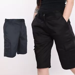 Ladies & Womens Cargo Combat Work Shorts by BKS Size 8 to 22 - PLAIN SHORT PANTS - Picture 1 of 9