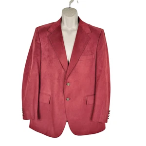 Team Toyota Blazer Mens 42R Red Feathersuede Sport Coat Jacket Custom Made USA - Picture 1 of 11