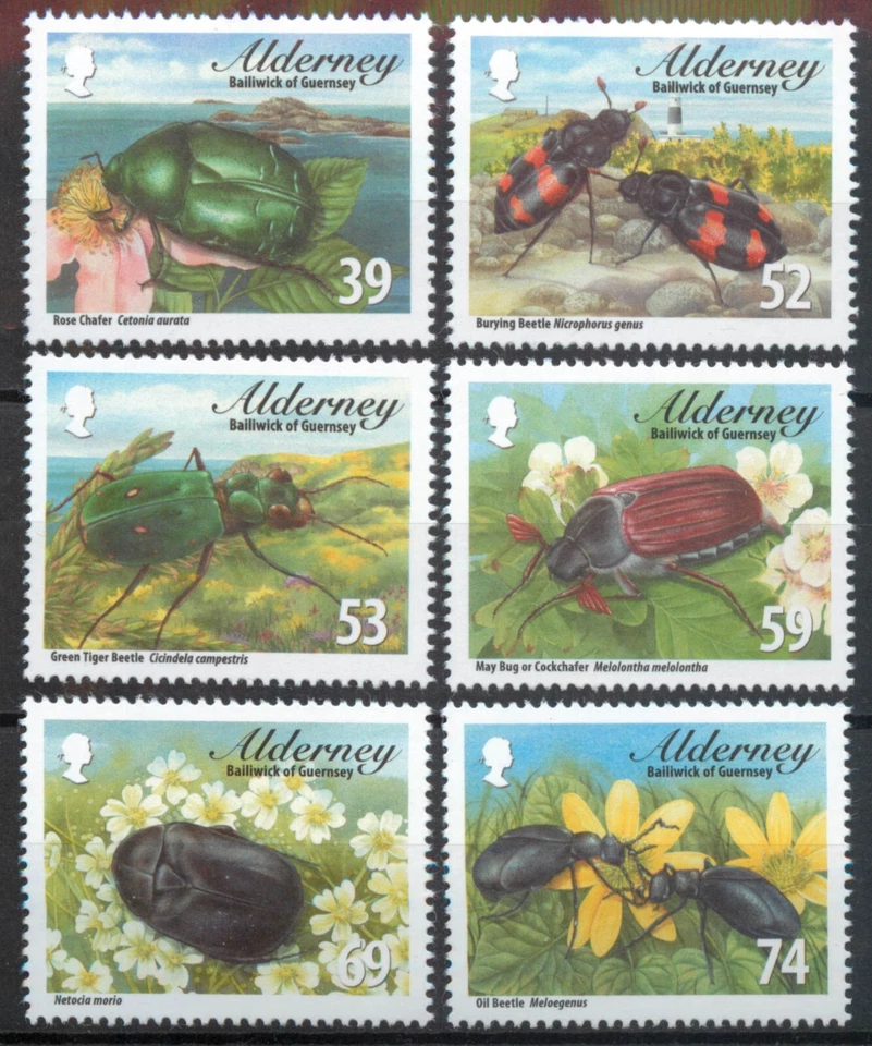 Alderney 2013 Beetles insects set SG A481-A486 MNH mint *COMBINED POSTAGE* - Image 1 of 1