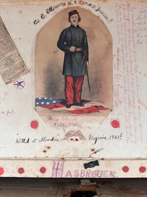 Antique Civil War Era Folk Art Trunk Chest Hasbrouck Kingston Ulster NY - Image 1 of 4