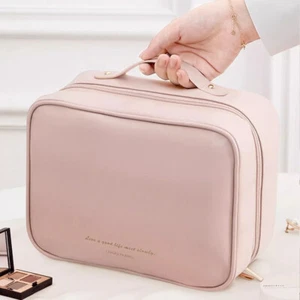 Multi-Compartment Make Up Storage Bag Waterproof PU Leather for Outdoor Travel - Picture 1 of 24