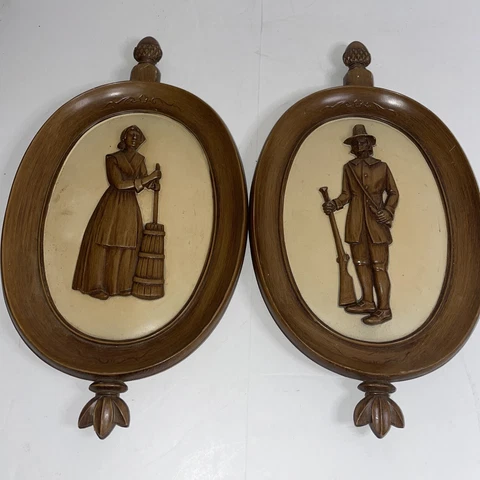 Vintage Dart 1960 American pilgrim plaques set of  (2) 4777A Cover