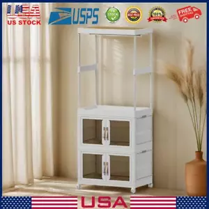 Mobile Wardrobe Large Capacity Clothes Organizer with Wheels for Home Storage(L) - Picture 1 of 8