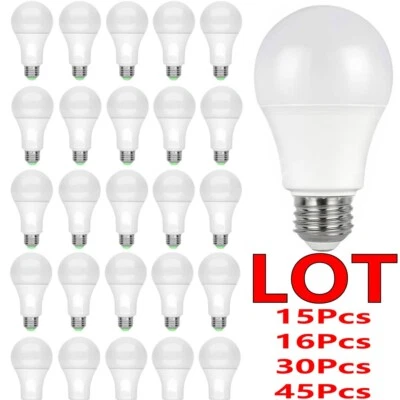 LOT LED Light Bulbs 15W/100W Daylight A19 6500K E26 Replacement Lamp - Image 1 of 4