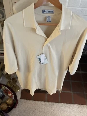 Camisa polo de golf Extreme para hombre talla L arena UV 40+ NUEVA Foto 1 de 4