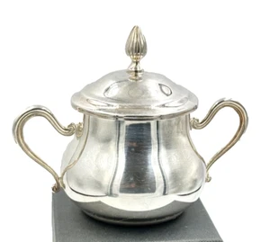 Sucrier Style Anglais En Argent 800 Vintage Années '60 Made in Italy - Afbeelding 1 van 11