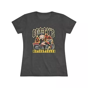 Betty Boop Biker Women's Shirt, Betty Boop Women's Triblend Tee - Picture 1 of 31