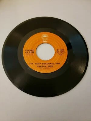 1973 Charlie Rich- The Most Beautiful Girl - Epic (45RPM 7”  Single)(J424)  - Image 1 of 2
