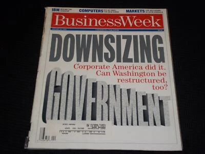 1995 JANUARY 23 BUSINESS WEEK MAGAZINE - DOWNSIZING GOVERNMENT COVER - L 17827 - Image 1 of 2