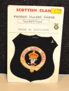 SCOTTISH CLAN CREST BLAZER BADGE HAND EMBROIDERED PATCH ROBERTSON NEW - Picture 1 of 3