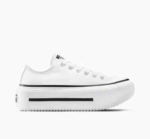 Zapatos Converse Chuck Taylor All Star Lift Doble Pila Plataforma Baja Blancos - Imagen 1 de 7