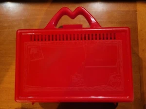 Vintage 1980s McDonald's Used Red Plastic Pencil School Supplies Carry Case Read - Picture 1 of 12