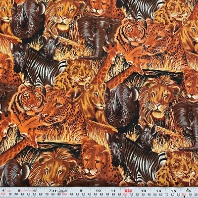 Jungle Madness by Hoffman Fabrics Animal Cotton Fabric FAT QUARTER 18" x 22" - Image 1 of 2