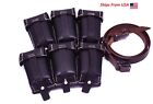 WWII German K98 TRIPLE AMMO LEATHER POUCH SET (Repro) - BLACK with K98 Sling