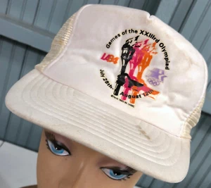 Los Angeles Olympics VTG 1984 Snapback Discolored Beat Up Baseball Hat Cap - Picture 1 of 8