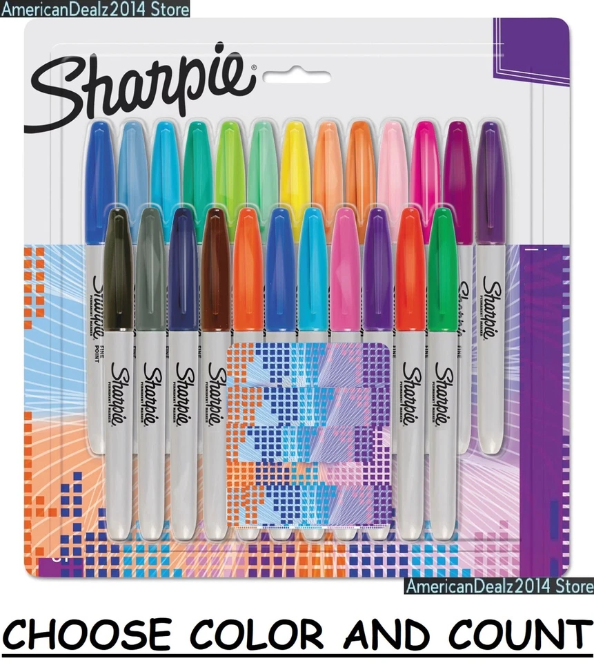 Marcadores Sharpie dibujo artístico negro rojo azul plata - ¡Elige color y cuenta!! Foto 1 de 1