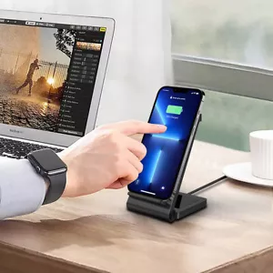 Fast Wireless Charging Stand For Apple iPhone 16 Pro 15 14 Samsung S25 Ultra S24 - Picture 1 of 19