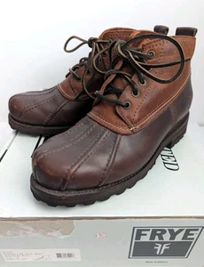 Frye Men’s Warren Low Duck Boot Size 7.5 D Brown Leather EUC - Picture 1 of 16