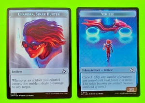 MTG  Aetherdrift - Chandra,Spark Hunter/Vehicle - Double-Sided Token - Foil - Picture 1 of 2
