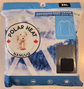 Polar Heat Nanuuq 3XL Base Layer Midweight Fleece Backed Top BLACK #10725 - Picture 1 of 8